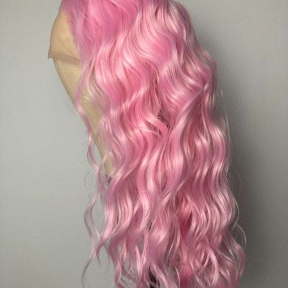 Light Pink Wig Lace Front Wig - Picture 7 of 9